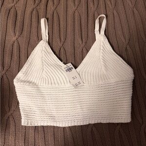 White Knit Hollister Top
